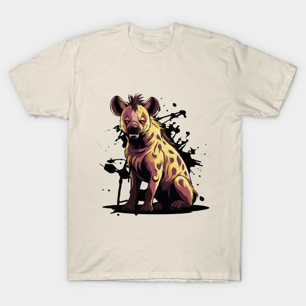 Scary African Spotted Hyena T-Shirt by irfankokabi